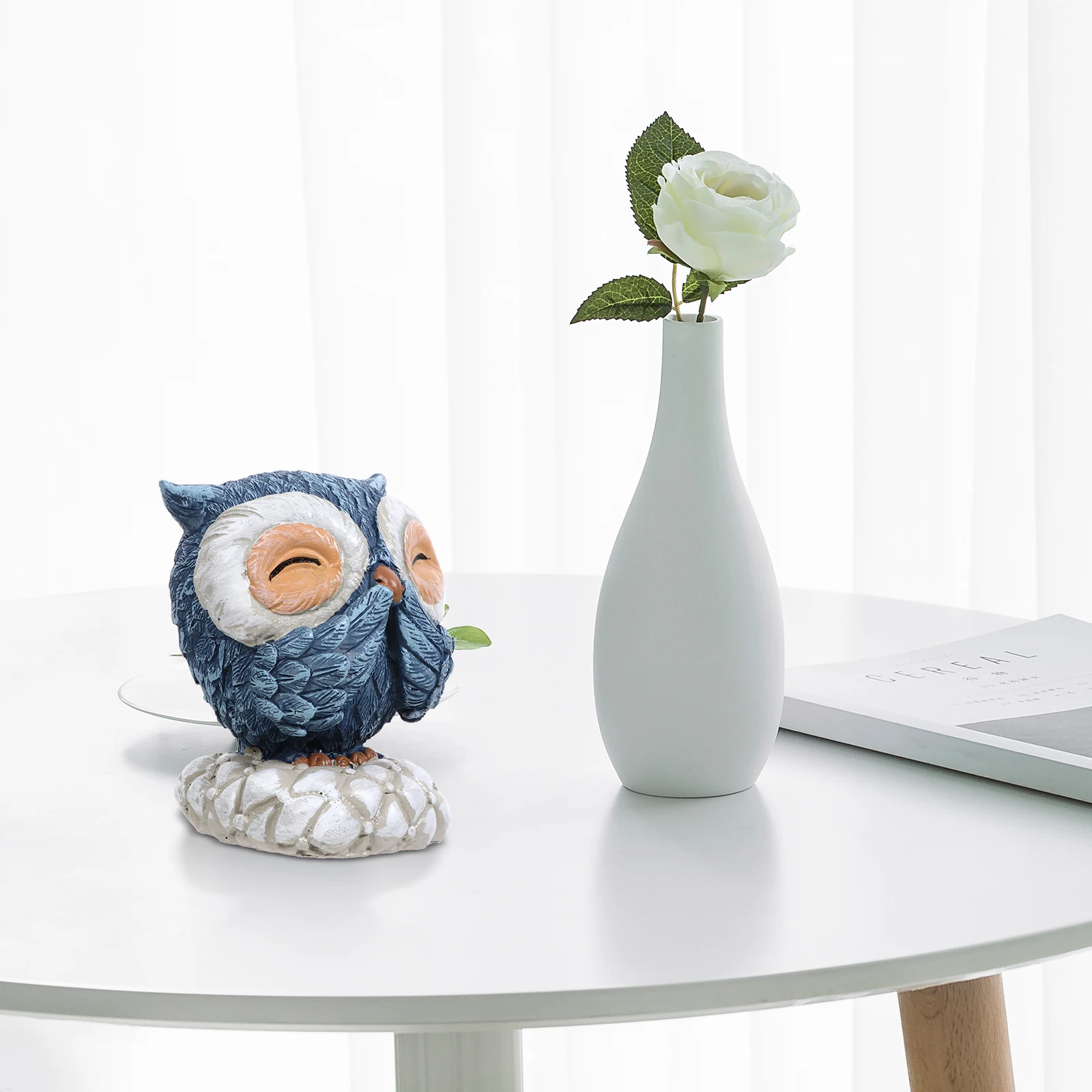 

1Pcs Owl Resin Ornament Desktop Decoration Creative Home Office Adornment for Living Room Room Gift