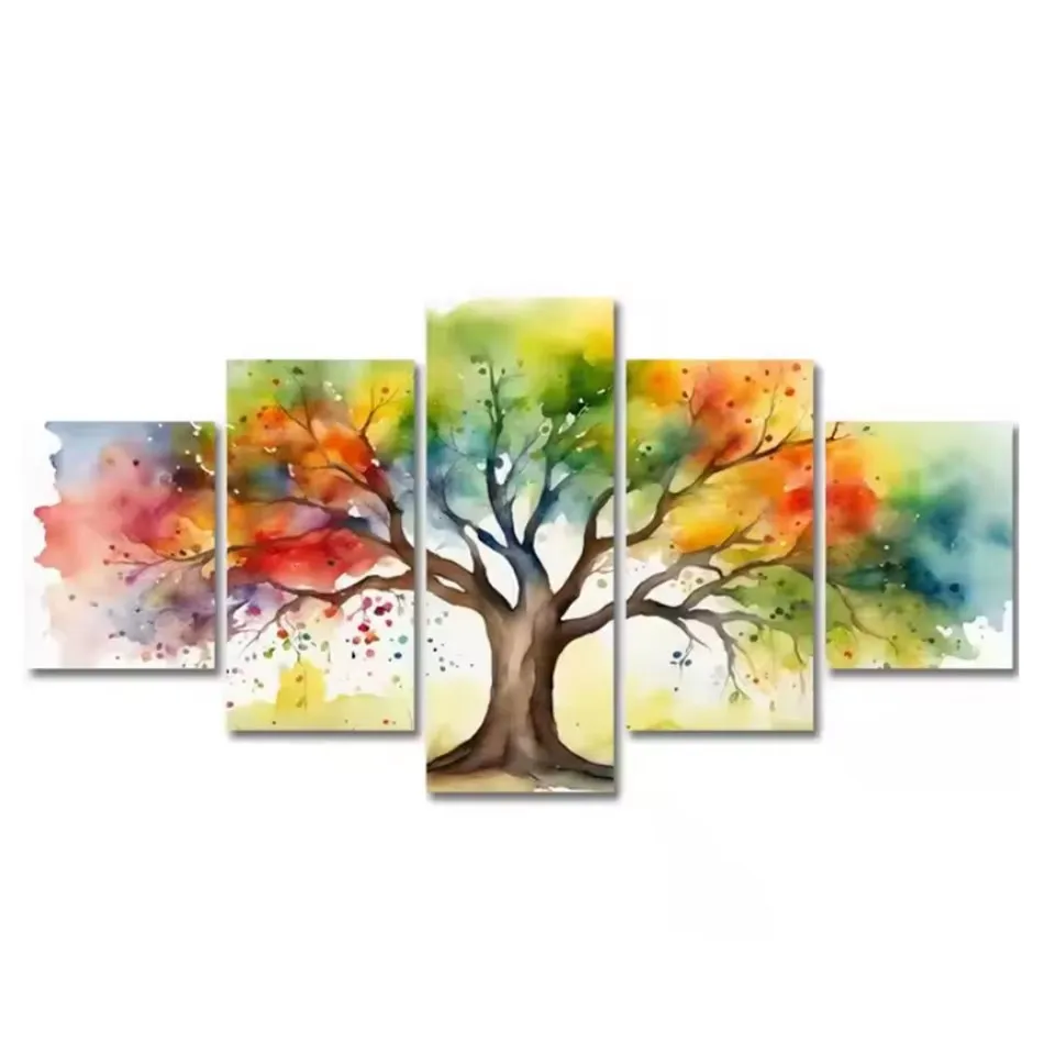 5 Panel Tree of Life diamond painting New 2025 Diy diamond art Mosaic Landscape Jewelry cross stitch Mosaic Picture Home Decor