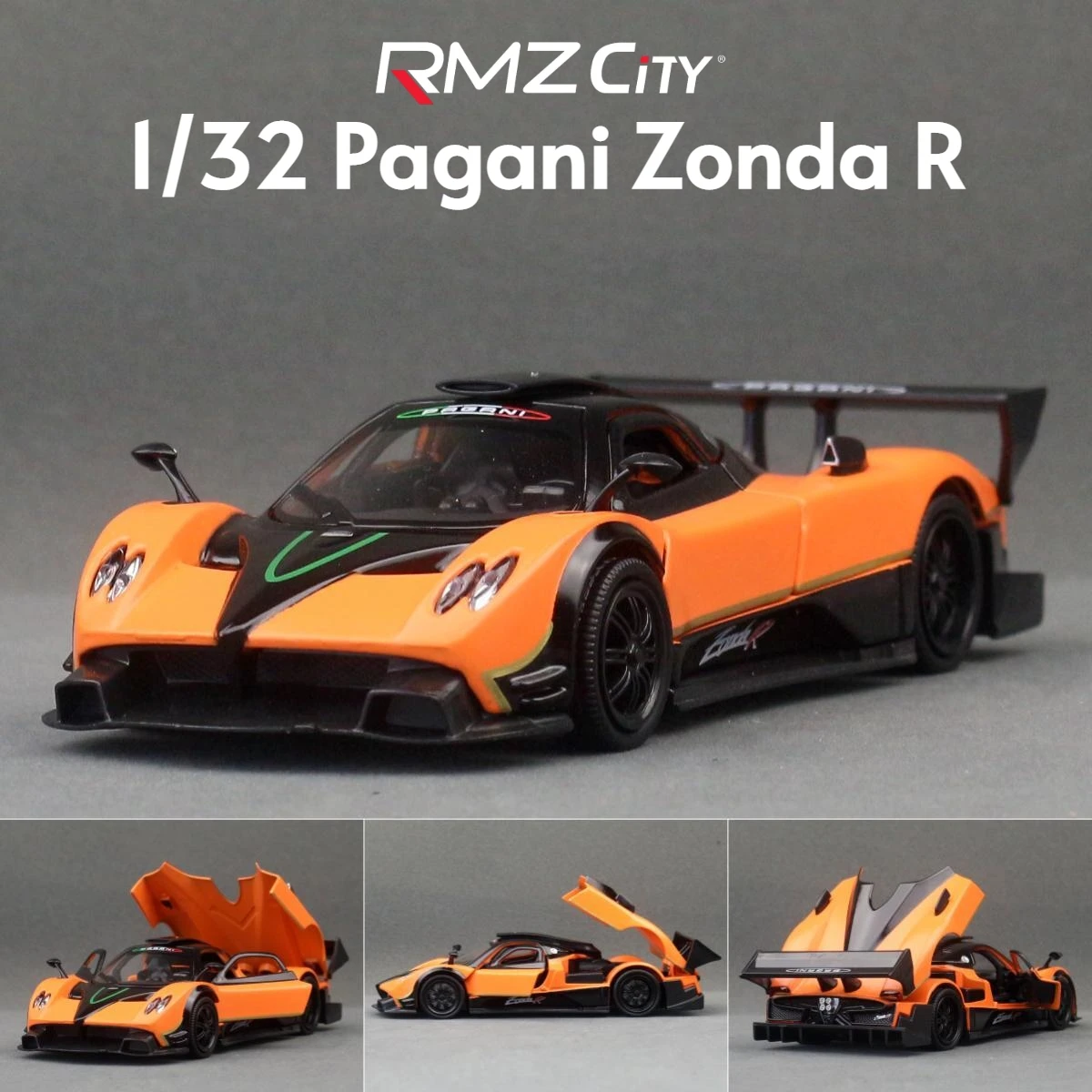1/32 Pagani Zonda R Toy Car Model RMZ CiTY Diecast Metal Miniature