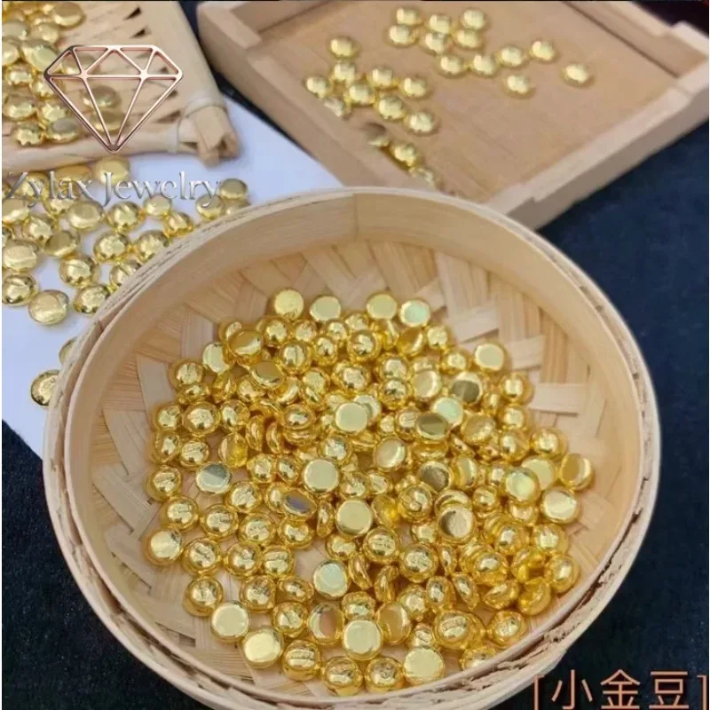 

Zylax Jewelry 100% 24k pure gold beans fine gold balls 999 real gold beads 1g