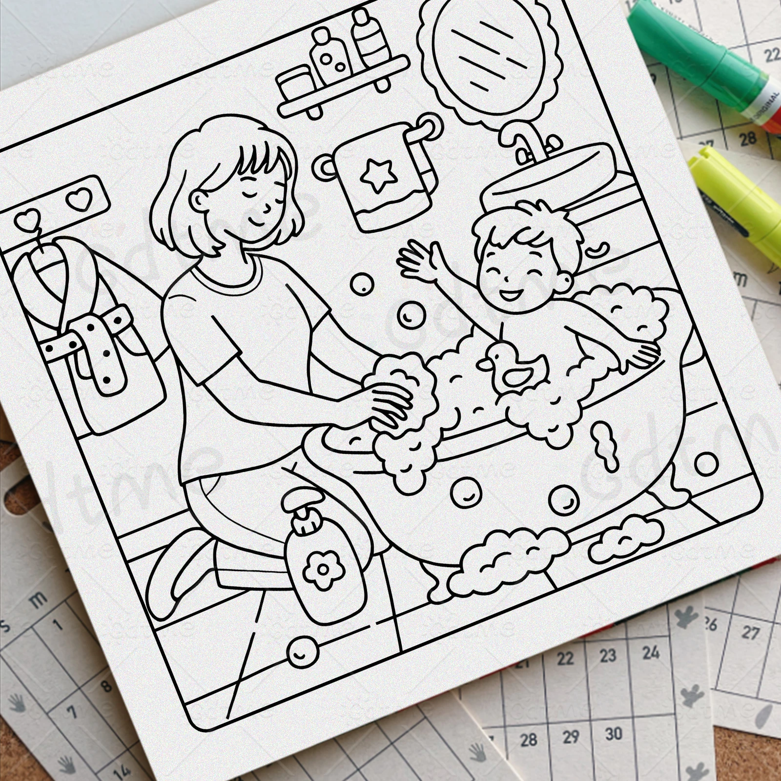 HOUSEWIFE DIARIES Malbuch für Erwachsene mit niedlichen, gemütlichen täglichen Aktivitäten zur Entspannung (Cozy Spaces Coloring) – Detail 4