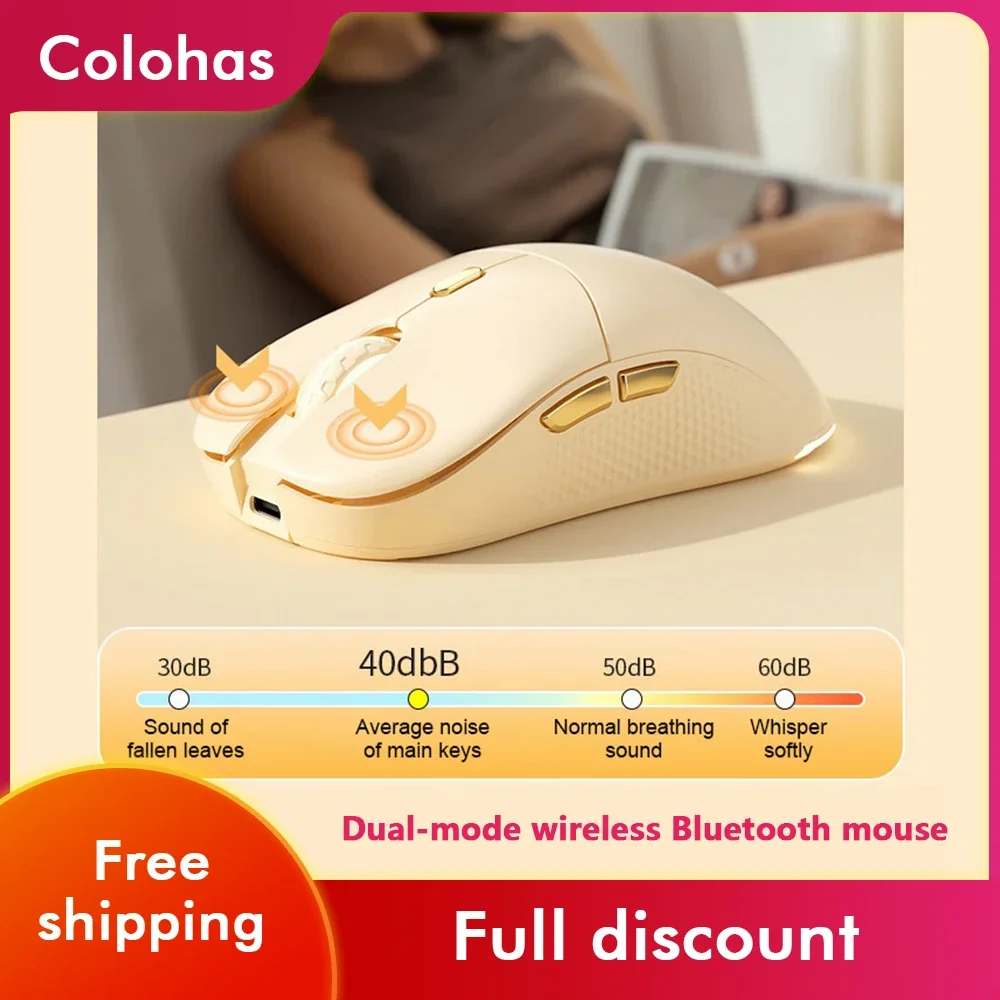 

USB 2.4GHz Wireless Mouse Silent Rechargeable Bluetooth Dual Mode for Desktop PC Computers Notebook Laptop Mice Gaming Mouse