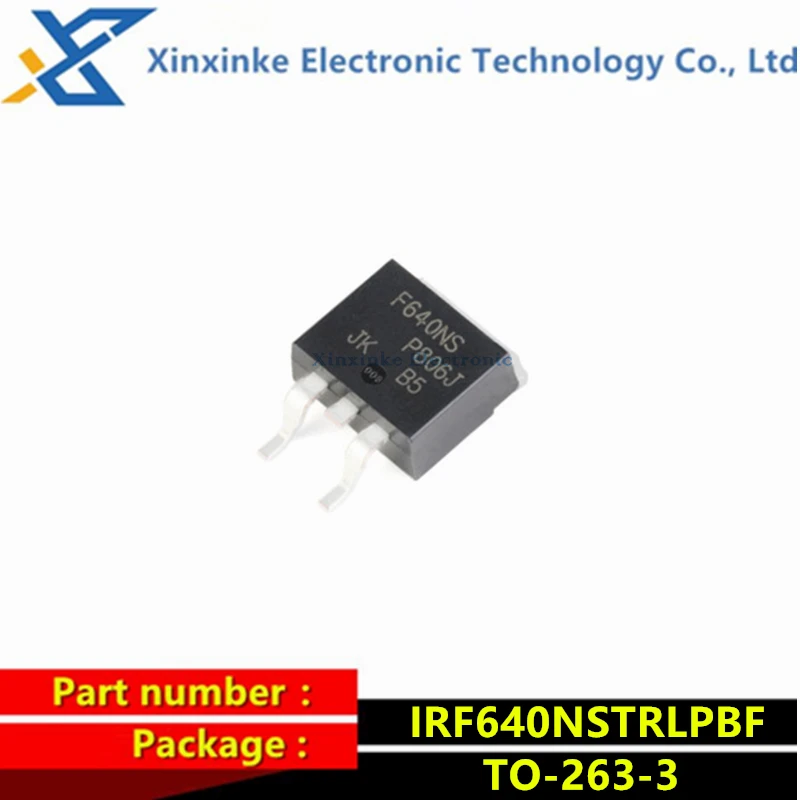 5PCS IRF640NSTRLPBF TO-263-3 N-channel 220V/18A SMD MOSFET Marking：F640NS