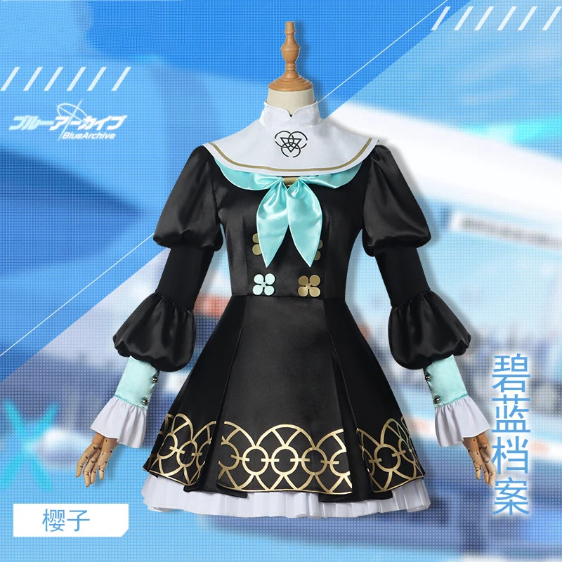 COS-KiKi Blue Archive Utazumi Sakurako Game Suit Cosplay Costume Sweet Lovely Dress Uniform Halloween Party Role Play Outfit