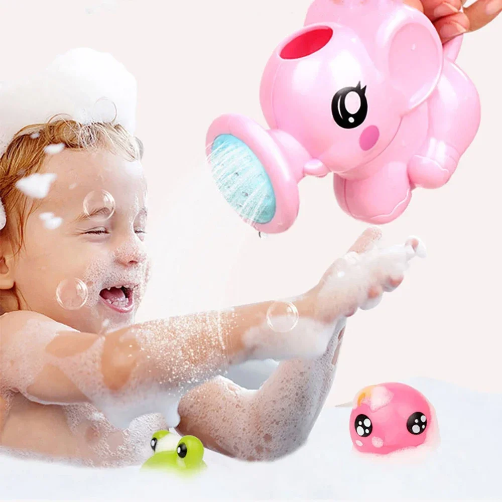 Kids Elephant Watering Pot Bath Toy Cartoon Plastic Kettle Bath Shower Tool Baby Bathroom Toy for Children Summer Bath Sprinkler