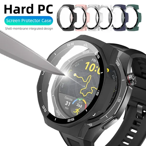 Funda protectora para Huawei Watch GT 5/GT5 Pro, Protector de pantalla de vidrio templado de 46MM + accesorios protectores de parachoques de PC duro