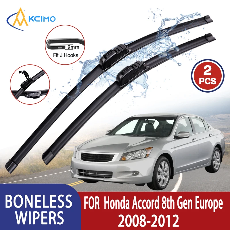 Kcimo Für Honda Accord 8. Generation Europa 2008 Auto Wischer U-typ Weiche Gummi Ohne Knochen Wischer HD Leise langlebig Automotive Wischer 24 "+ 22"