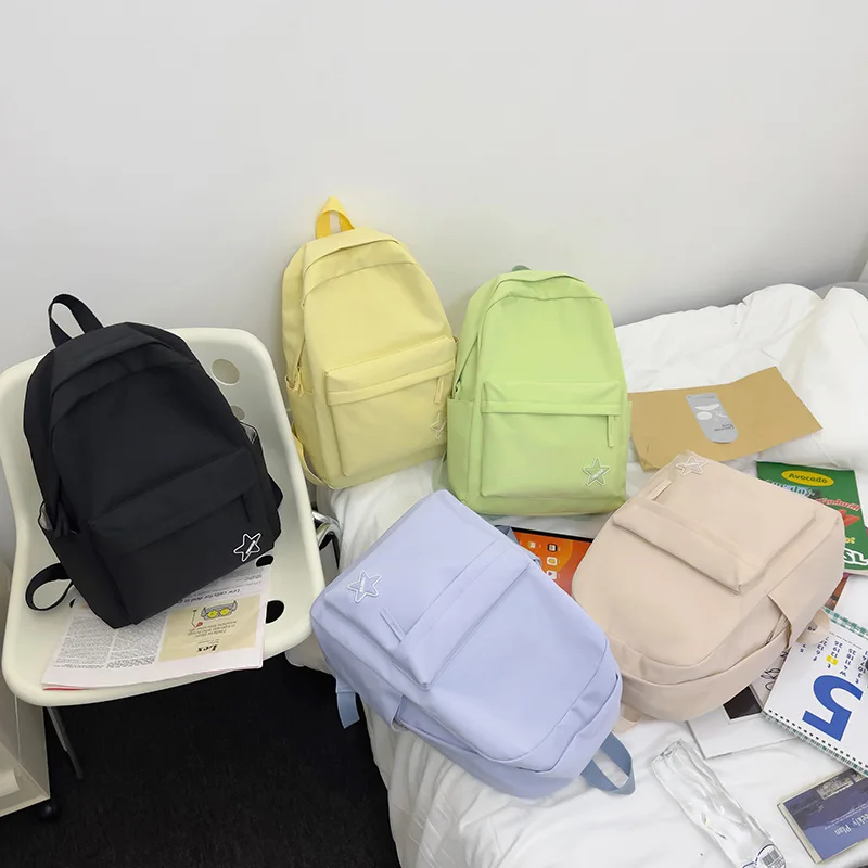 Sac à dos d'université en toile coréenne personnalisé avec nom personnalisé, cartable de grande capacité, sac à dos d'extérieur décontracté pour étudiants, mode