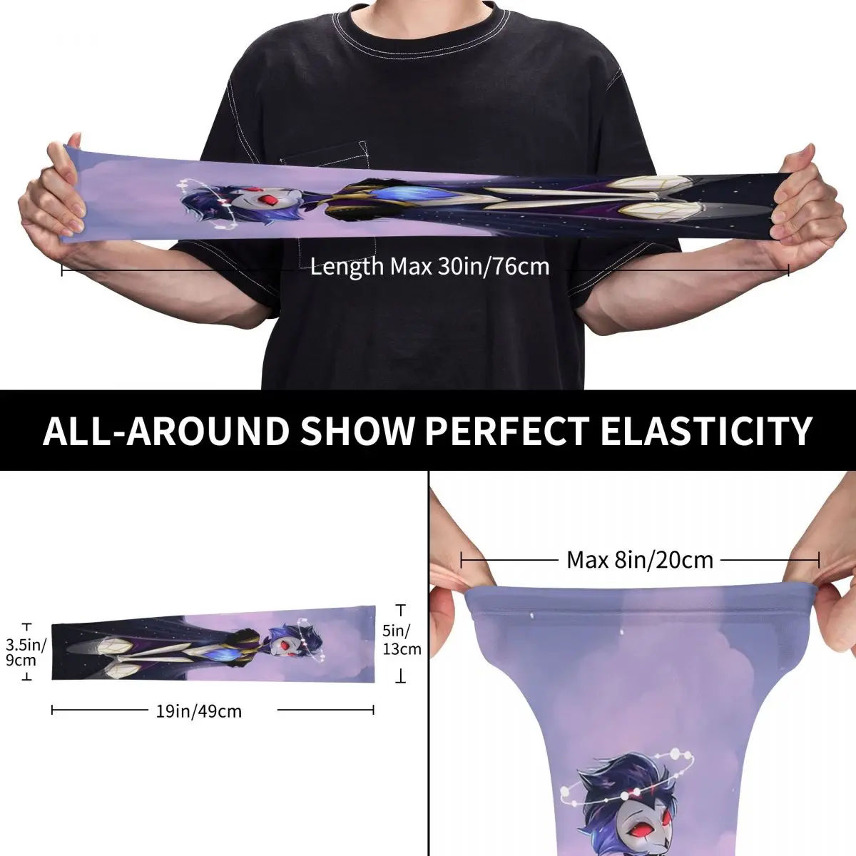 أكمام أذرع تبريد خارجية من Helluva Boss Alone، غطاء حماية من الأشعة فوق البنفسجية للصيف من الحرير الجليدي لركوب الدراجات وأكمام وشم #5