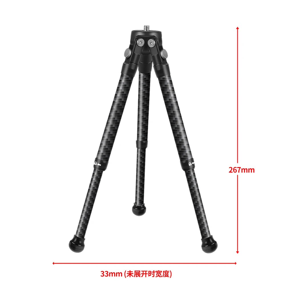 Mini Stativ Halterung Carbon Faser Desktop Ausziehbare Stativ Universal 1/4 "Schraube für DJI OSMO360 für Telefon DSLR Kamera – Detail 37