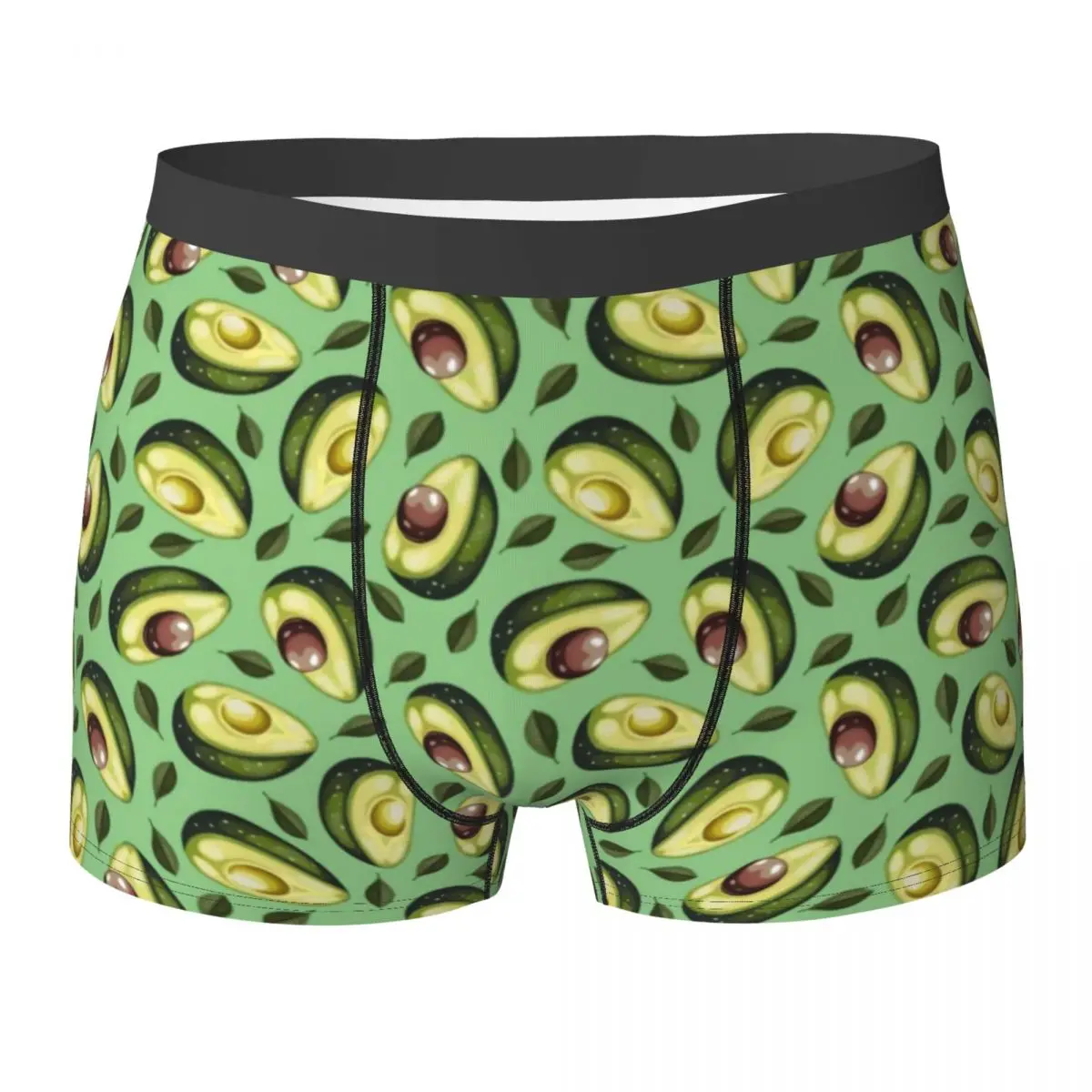 Trendy Green Avocado Underwear Cute Fruit Print Boxer Shorts Trenky Men Panties Stretch Shorts Briefs Gift