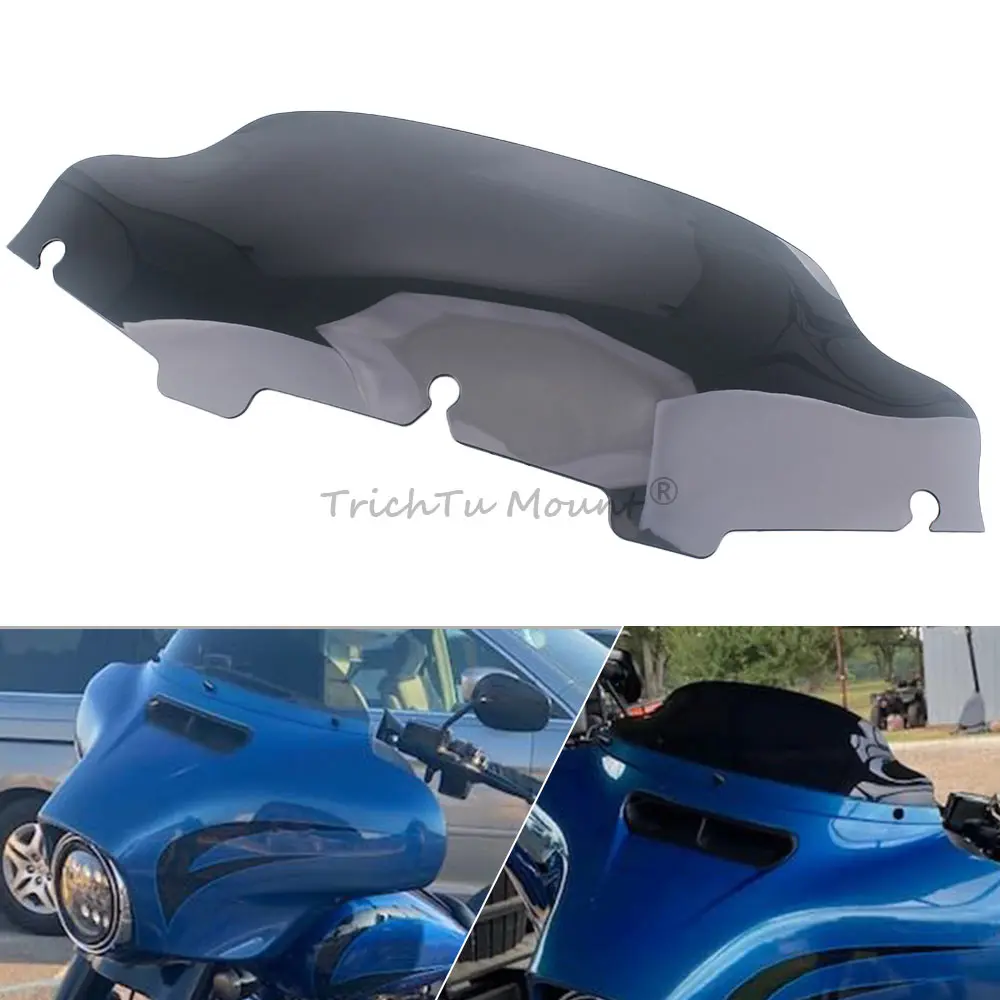 

Motorcycle 6" Windshield Fairing Windscreen Wind Deflector For Harley Touring Electra Street Glide Ultra Classic CVO 1996-2013