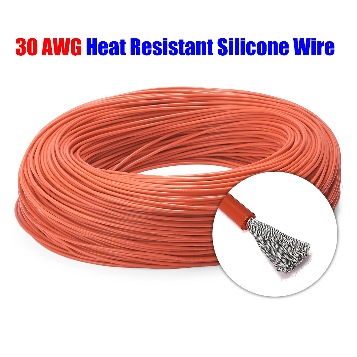 2500m Heat Resistant Silicone Wire 30 awg gauge Flexible Electrical Cable Red Black For DIY Electronics Model Cars Model Ships