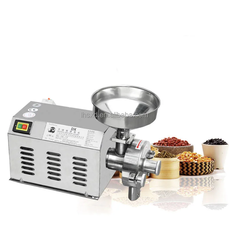 Stainless Steel Grain Mill Grinder Commercial Dry Cereal Powder Making Machine for Rice Corn Wheat Beans Spice