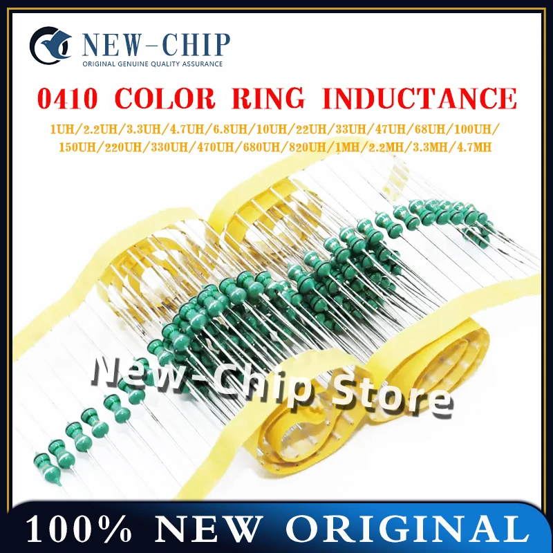 50PCS/LOT  0410 in-line color ring inductance 1/2w color code inductance  1/2.2/3.3/4.7/6.8/10/22/33UH...1/2.2/3.3MH  NEW