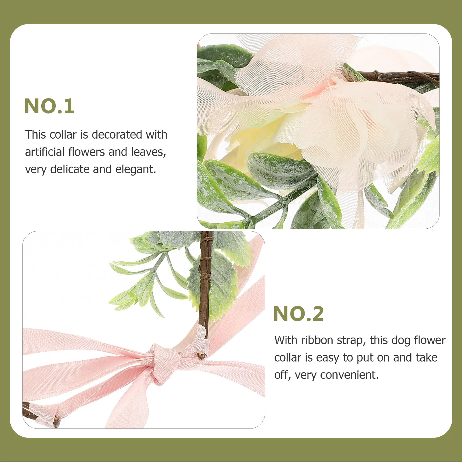 

Dog Wedding Flower Adjustable Artificial Floral Pet Dog Collar For Wedding Party Festival Pet Photo Prop Puppy Collar