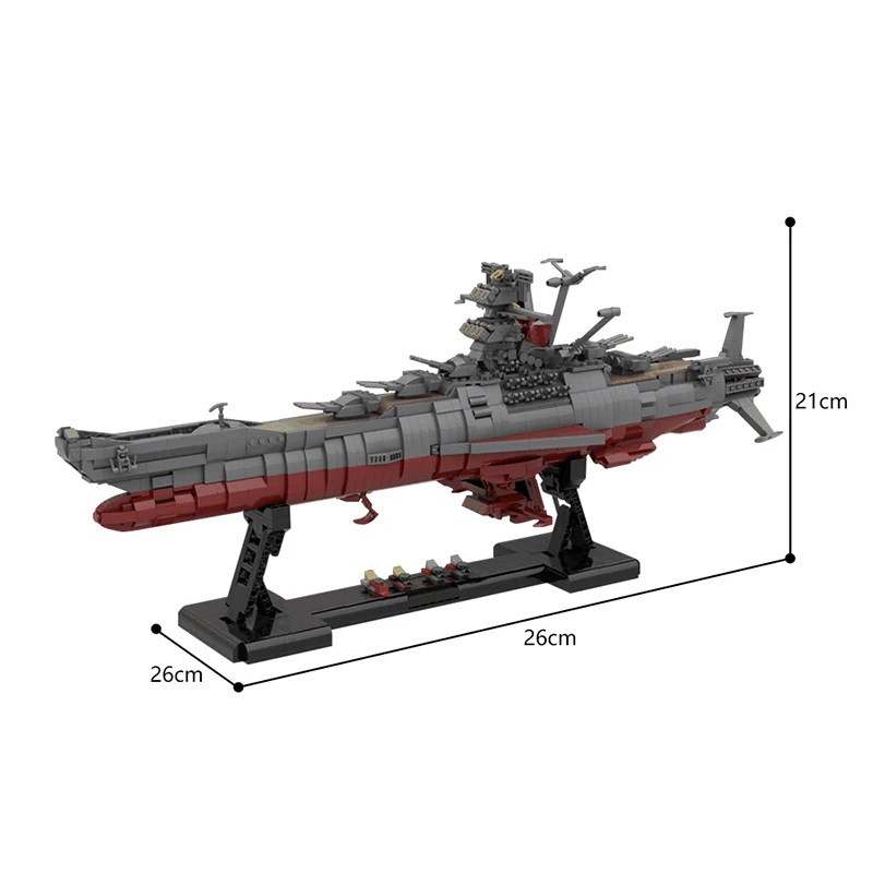 MOC Spaces Battleship Building Block Set Spaceship Yamato Model Brick Toy Space Warfare Airship Building Blocks Kids Xmas Gifts