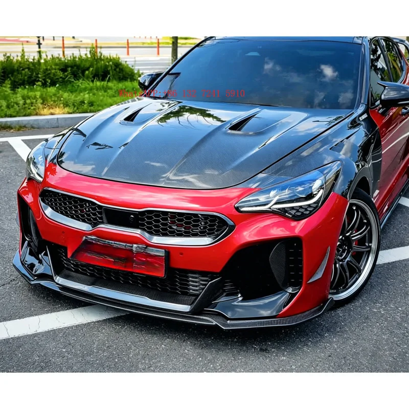 For Carbon Fiber Hood Body Kit Front Spoiler Hood Cover