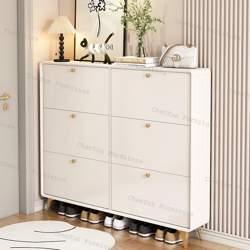 Multilayer Cream Style Shoe Cabinets Minimalism Luxury Home Furniture Storage Custom Shoe Cabinets Vestibule Armario De Zapatos