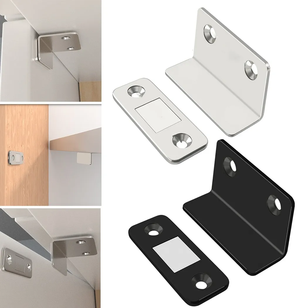 Non Punching Strong Magnetic Steel Catch Latch Ultra Thin Invisible Sliding Door Wardrobe Door Magnetic Suction Closer Hardware