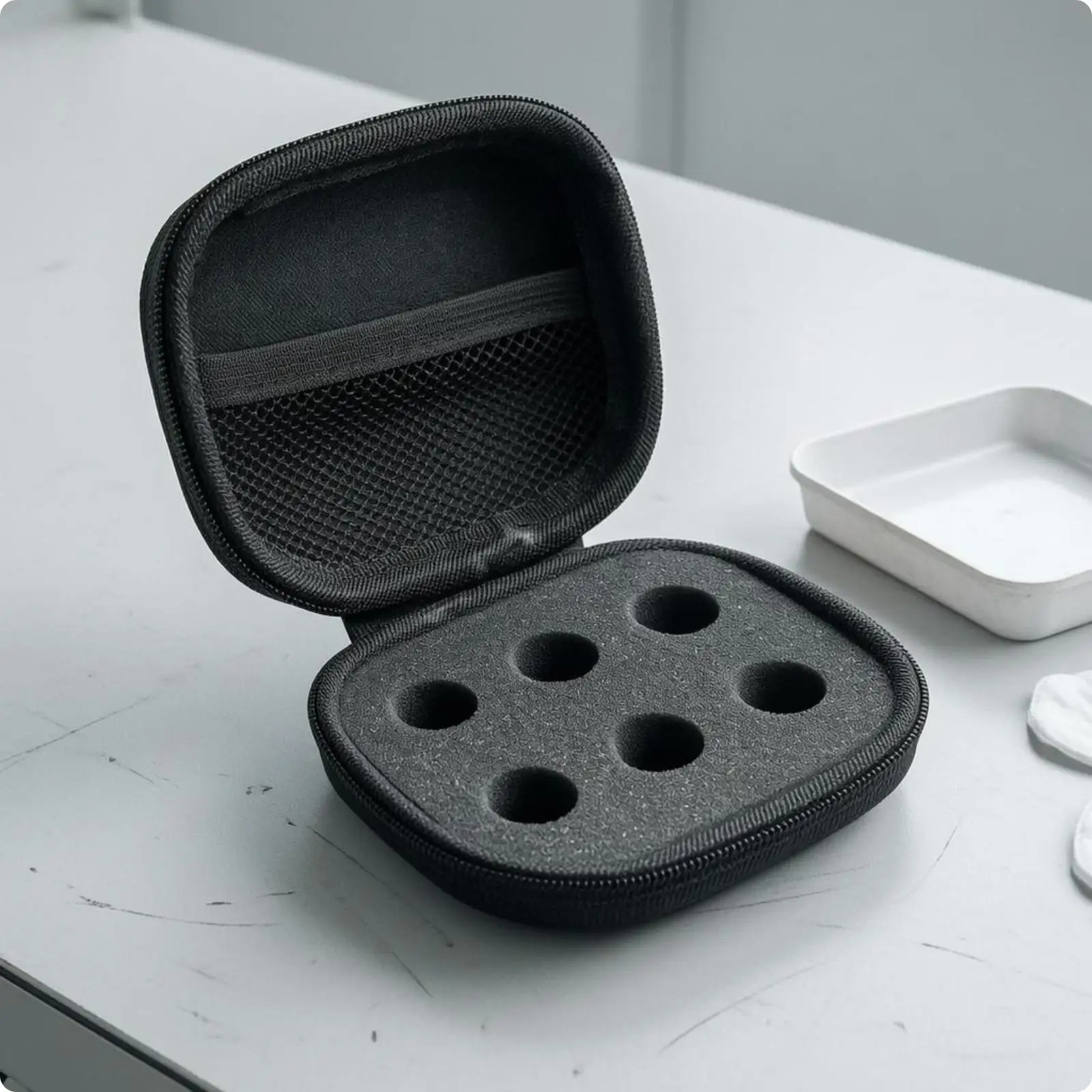 3ml Multi Slot Container Hard Shell Small Medicine Case Black Storage Organizer for Travel Daily Use