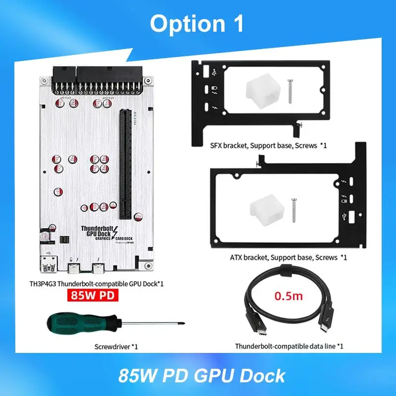 To TH3P4G3 85W PD Thunderbolt-compatible GPU Dock Charging for Laptop Notebook to External Graphic Card 40Gbps for Macbook