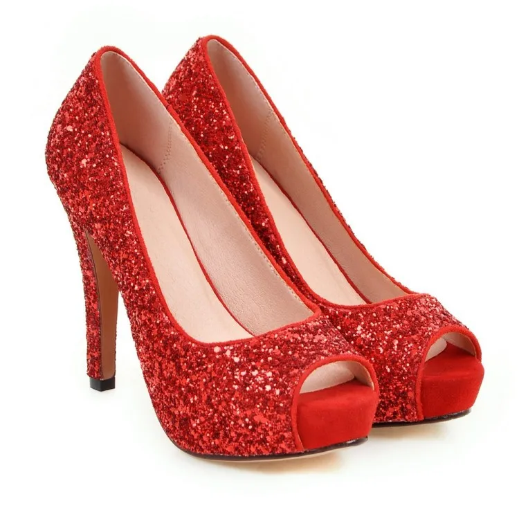 African Woman Shoe Gold Heels Sexy Pump Shallow Mouth Basketball Platform Slip On Bling Bling Peep Toe Nude Burgundy Lace-Up Ca