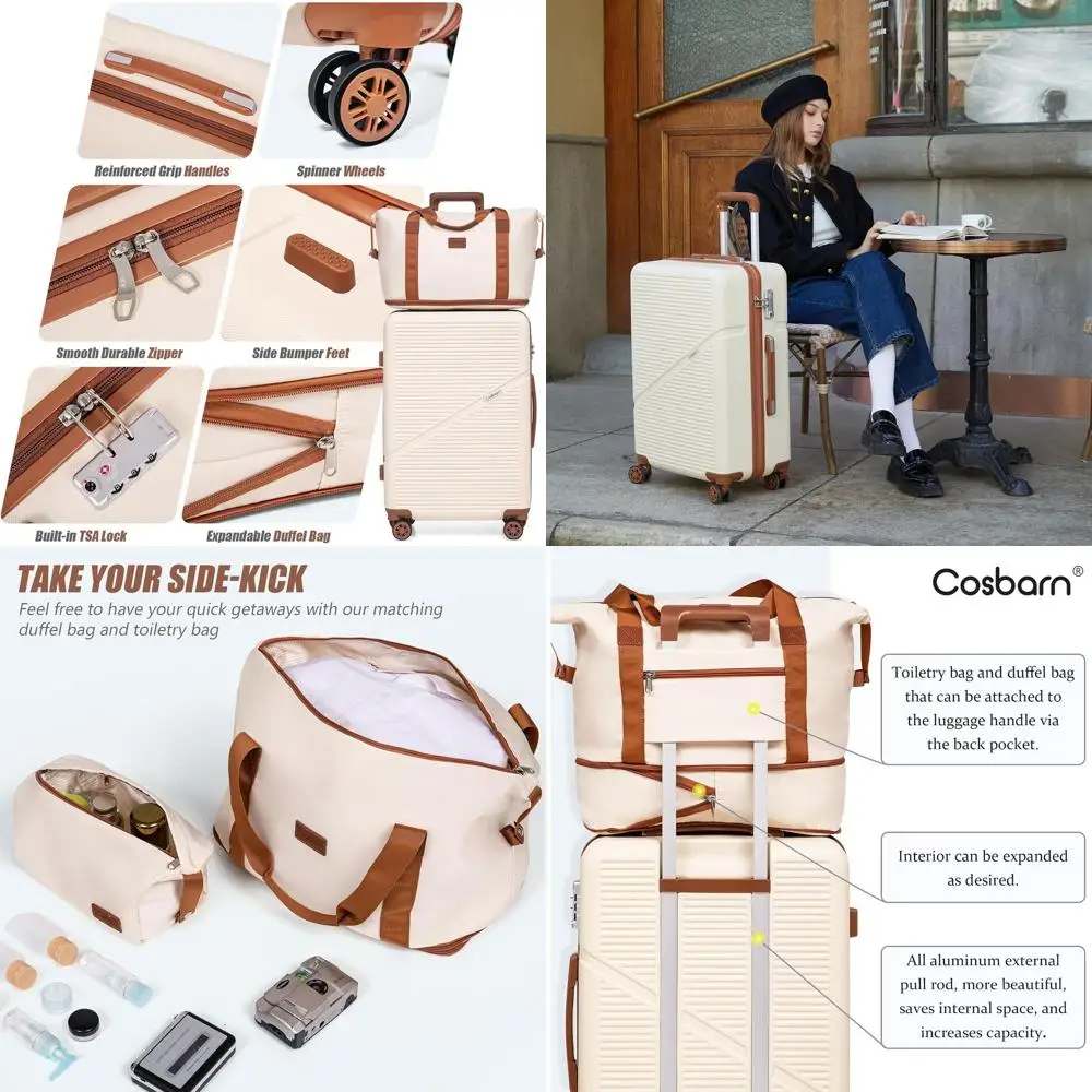 

3-Piece 20 Lightweight ABS Luggage Set with Wheels, TSA Lock for Air Travel