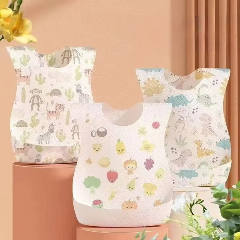 10/30/50pcs Disposable Baby Bibs Waterproof Feeding Bibs for Children Portable Burp Cloth Babies Accessories