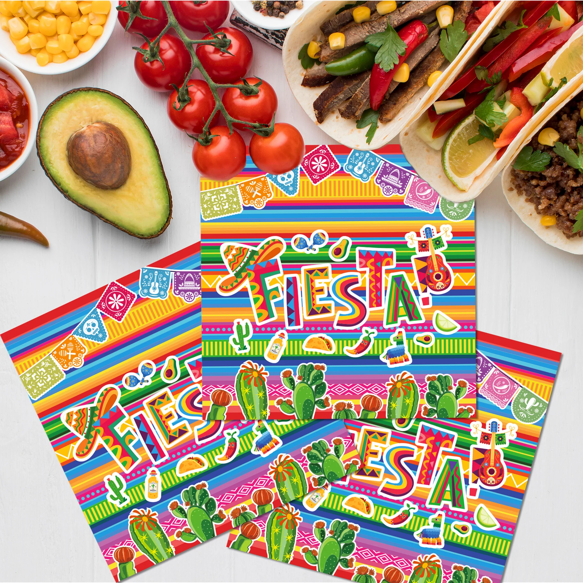 Mexikanische Fiesta Cctus Party Einweggeschirr Sets Pappteller Tassen Servietten Mexikanische Cinco De Mayo Party Geschirr Dekor – Detail 11