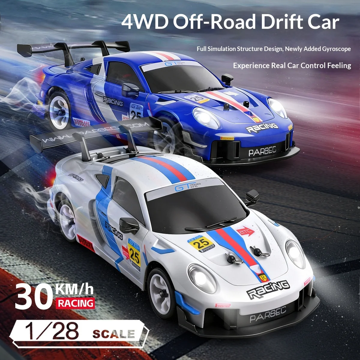 Wltoys 284191 1:28 Carro de Rally RC de Alta Velocidade e 284019-A Elétrico 4WD Drift Racer - Veículos de Corrida de Controle Remoto
