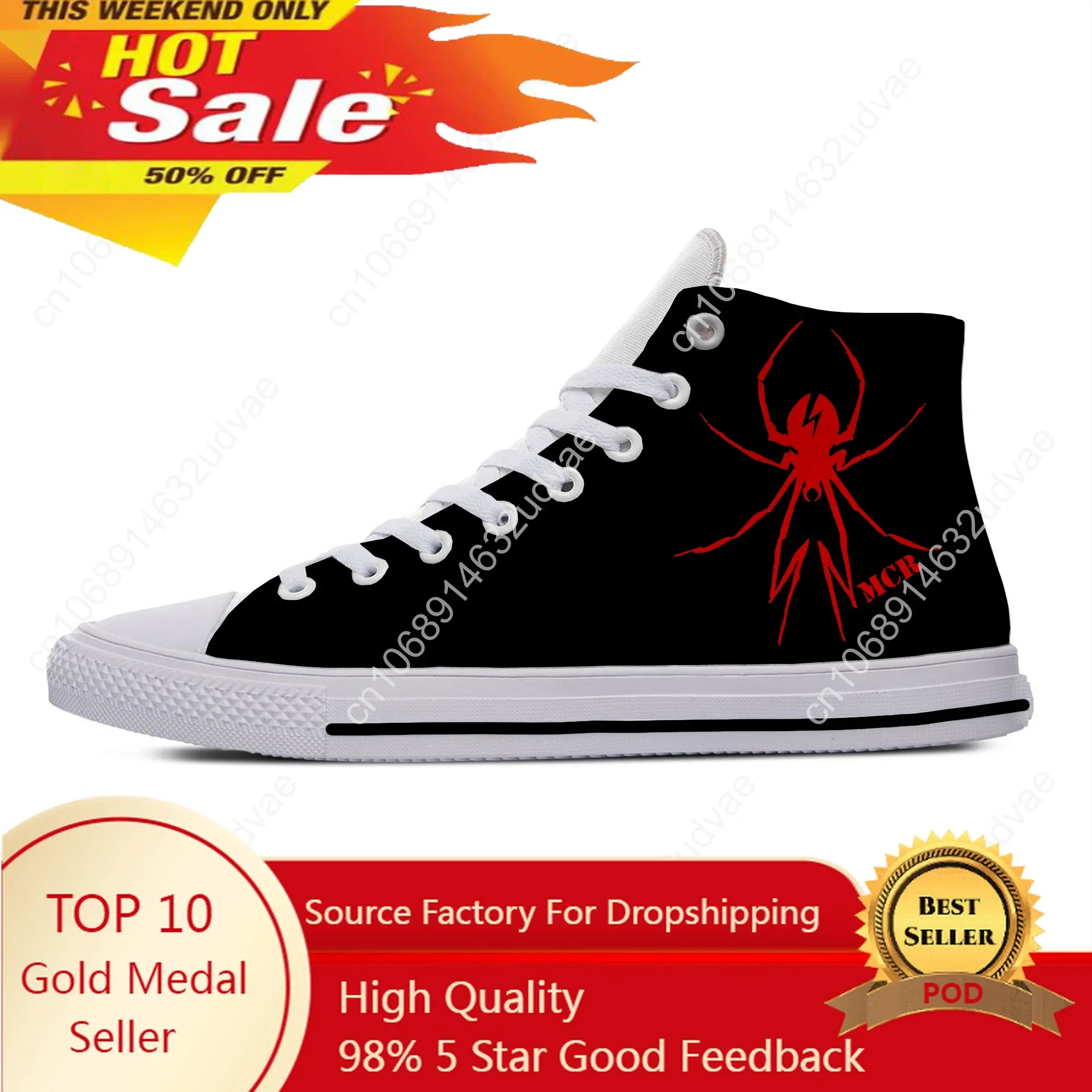 

Hot Summer My Chemical Romance MCR Rock Band Funny Casual Shoes High Top Lightweight Men Women Sneakers Breathable Board Shoe