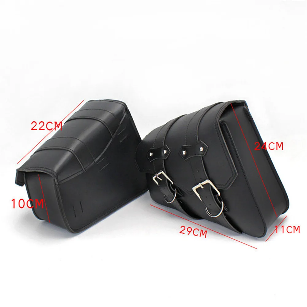 Motorcycle Side Saddle Bags PU Leather Swing Arm Tool Bag for Sportster XL883 1200 Honda Suzuki Universal Storage Saddlebags image 3
