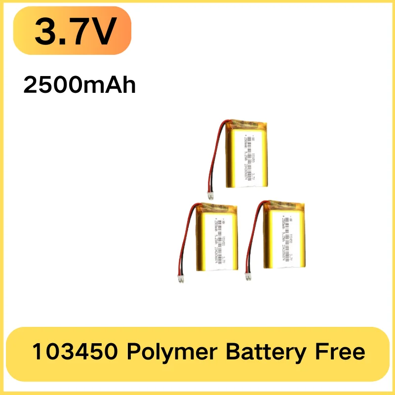 

2500mAh 3.7V 103450 Lithium Polymer Lipo Li-Po Battery for GPS MP3 MP4 Driving Recorder Bluetooth Headset Power Bank Navigator