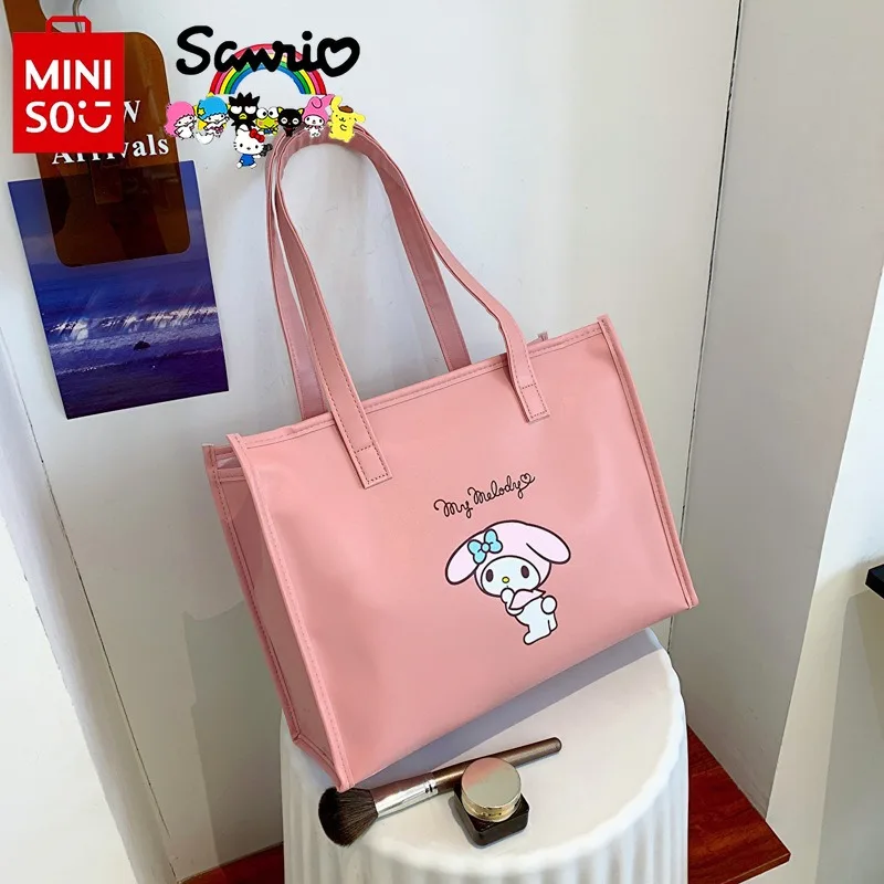 Miniso Sanrio New Women's Handbag Fashionable and High Quality Girls' Shoulder Bag Fresh and Large Capacity Women's Shopping Bag