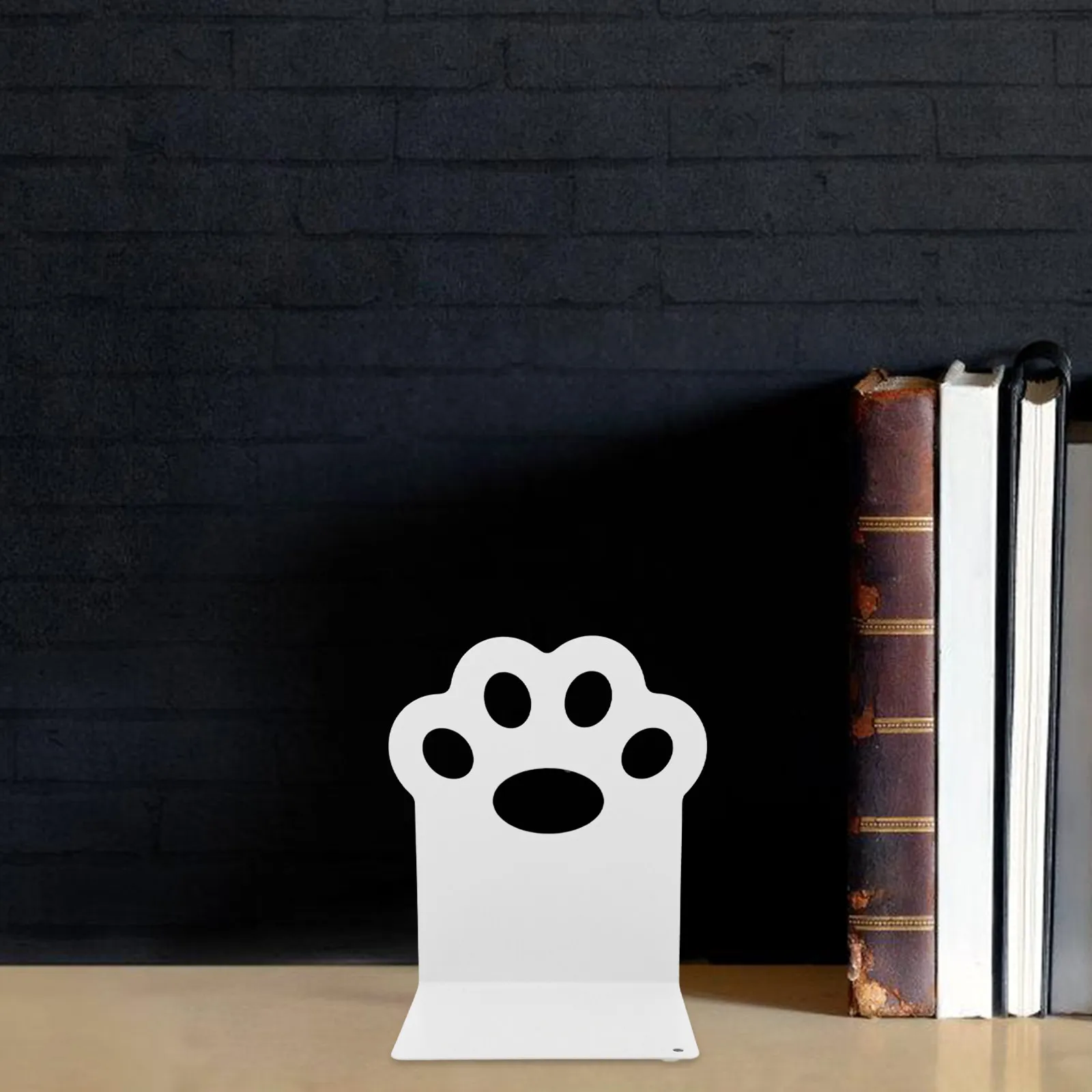 

1Pair Cat Claw Bookends Metal Reading Book Holder Desktop Organizer Study File Magazine Stand Book Stopper for Shelves