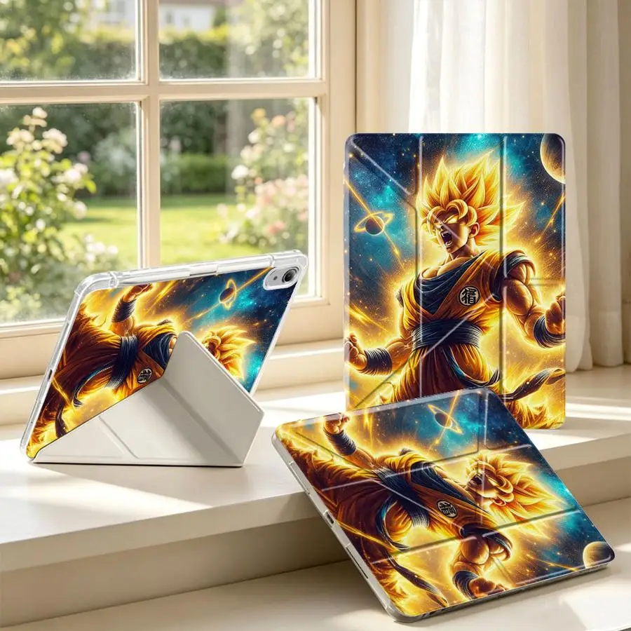 Tablet Case For Samsung Galaxy Tab S10 Lite A9 Plus A8 A11 S7 FE S9 Plus S8 With Pen Slot Cover Anime Dragon Ball Goku