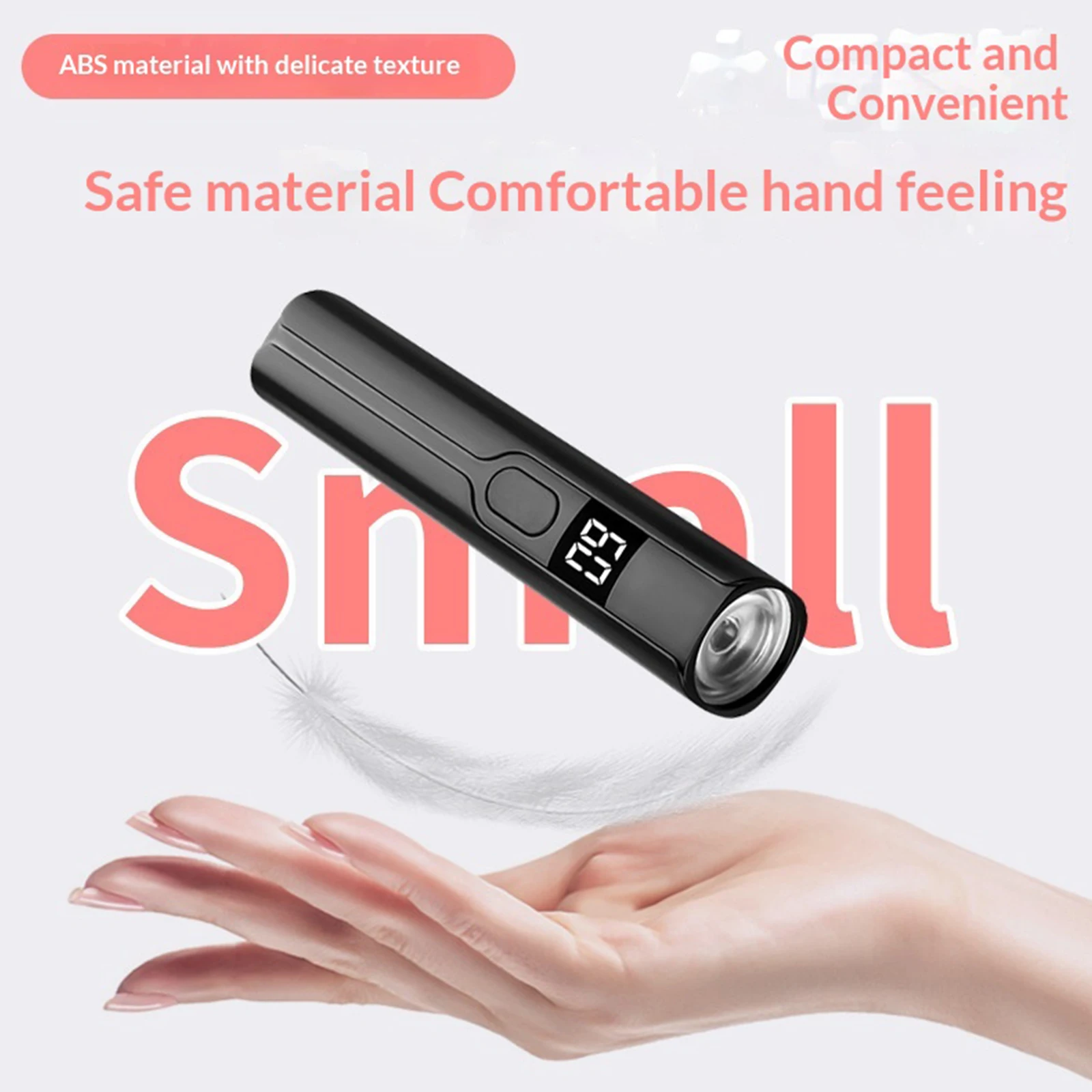 Handheld UV Light with LCD Display Mini Nail Dryer Rechargeable LED Nail Flash Cure Lamp for Gel Polish DIY Manicure view 6