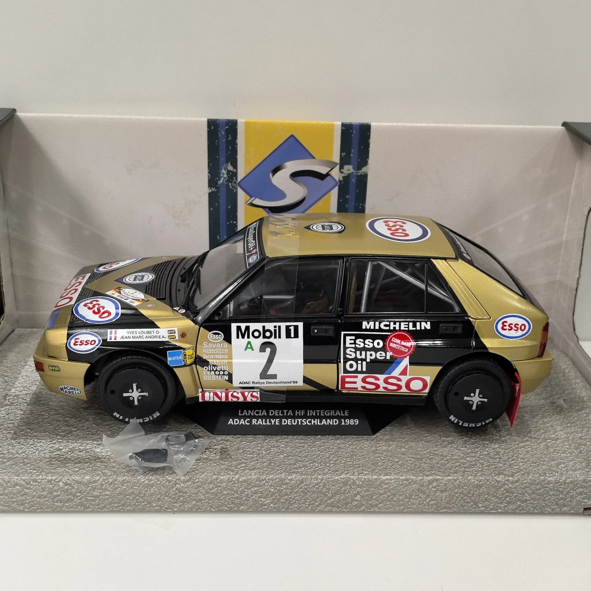 Diecast SOLIDO 1:18 Scale DELTA HF # 2 1989 IntegraLE Martini Coating Racing Alloy Car Model