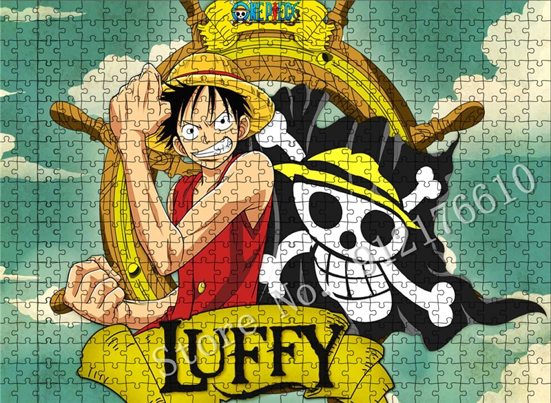 One Piece Ruffy Puzzle King Wanted Anime 300/500/1000 Bilder Cartoon-Puzzles für Erwachsene, dekomprimiertes Bastelspielspielzeug