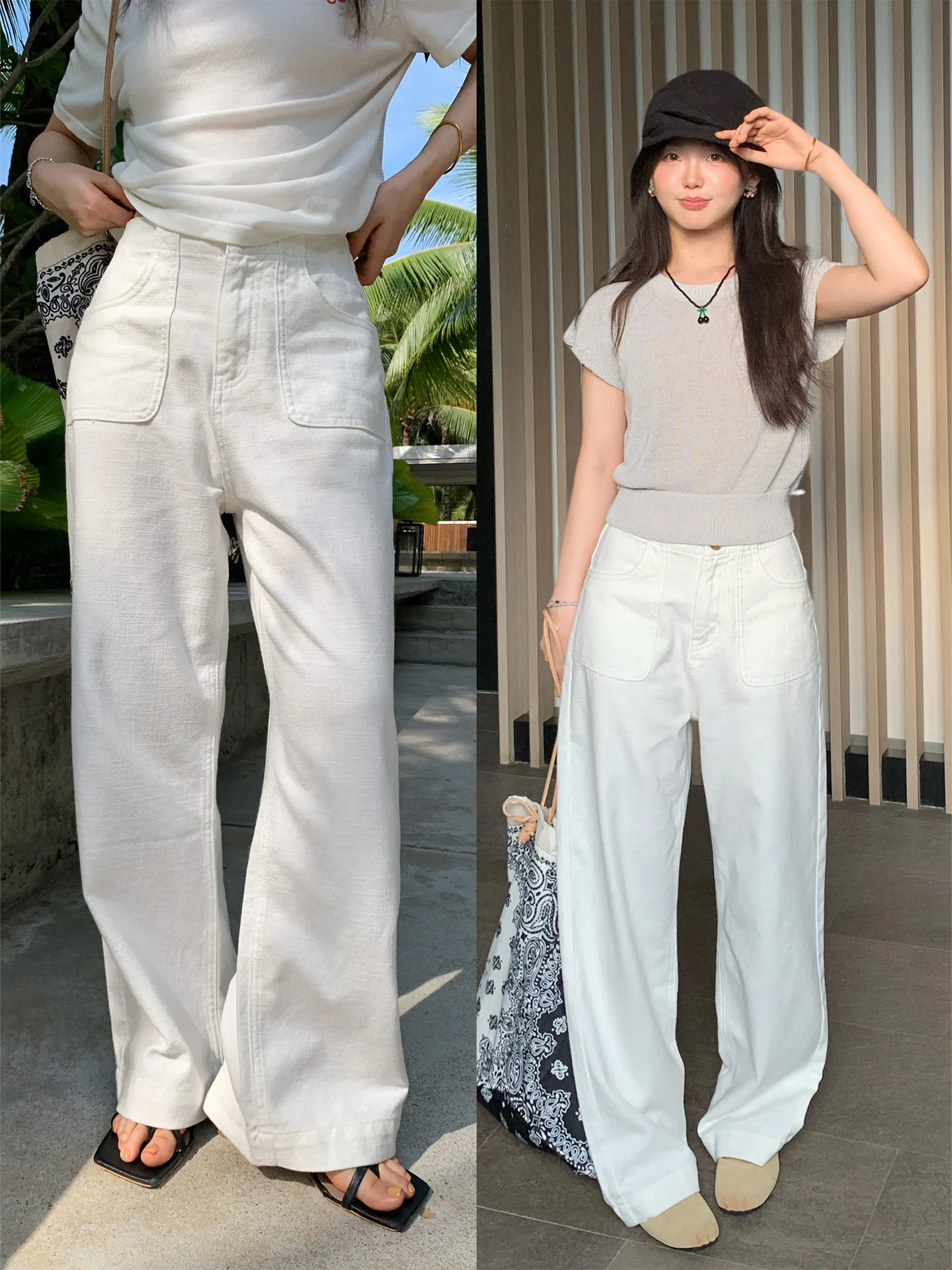 

Легкие дышащие прямые джинсы, женские летние длинные брюки, широкие брюки, удобные брюки с высокой талией и застежкой-молнией