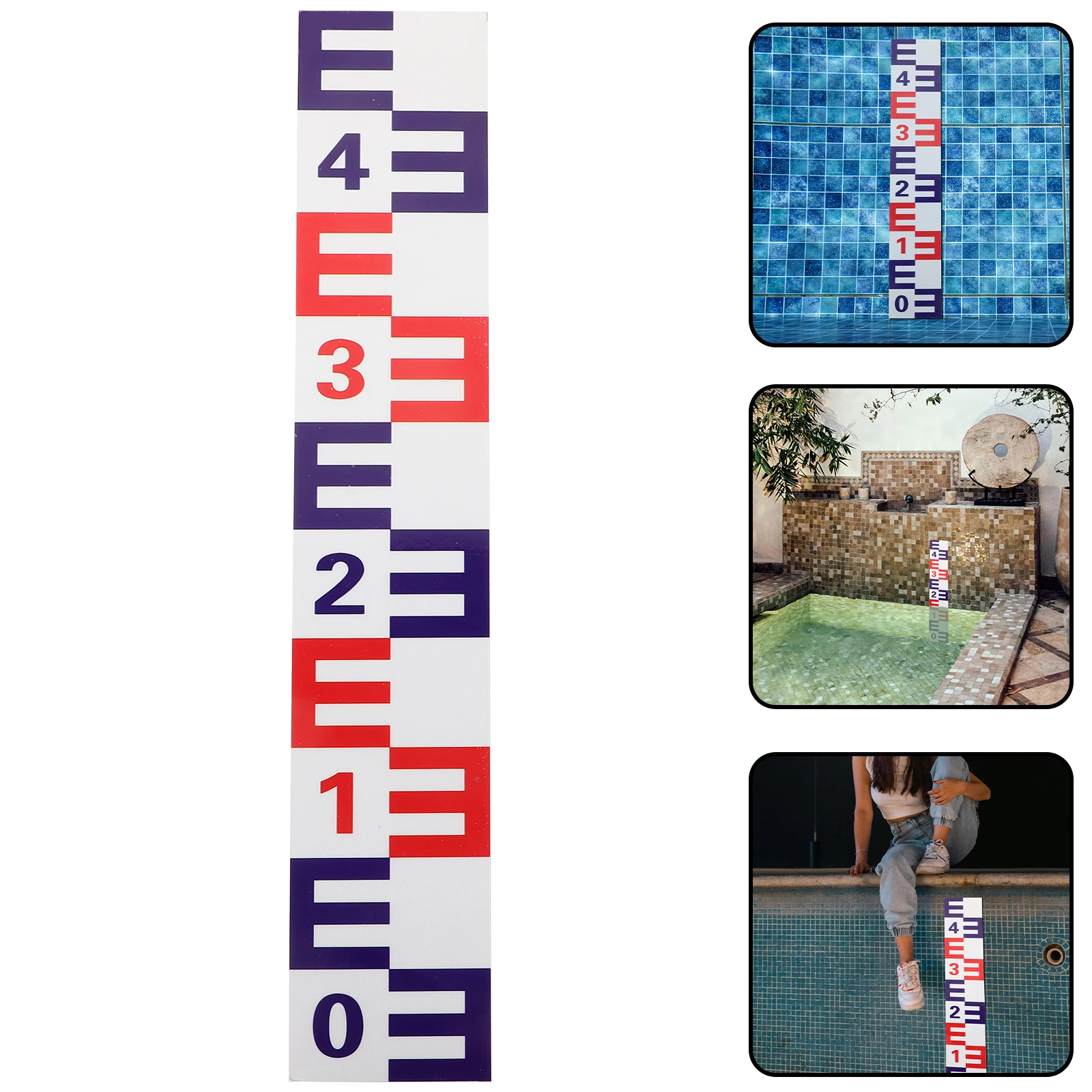 

Reflective Water Scale 8x50cm Red Blue Self Marking Gauge Adhesive Waterproof Measuring Tool for Pool Sticker Gauge