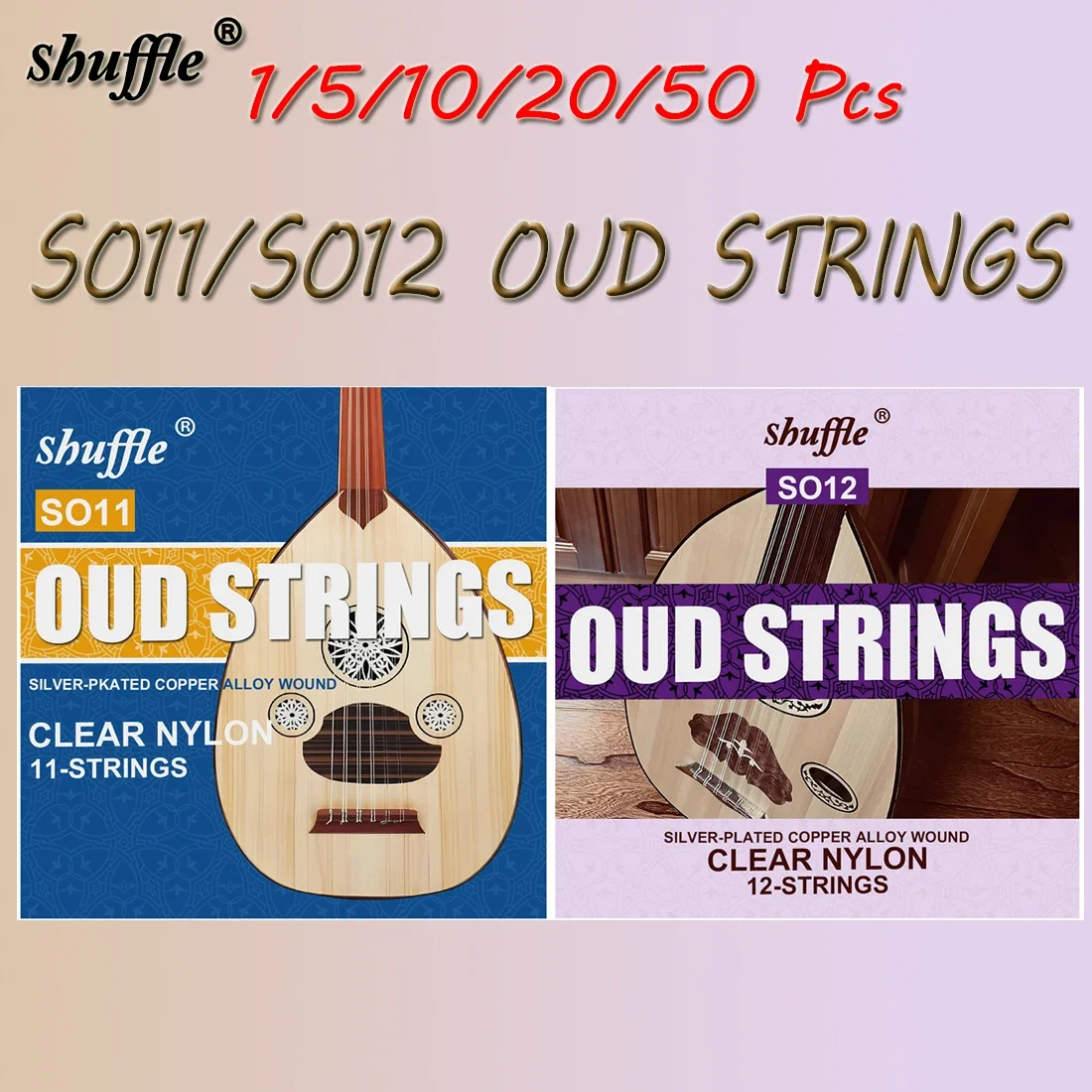 Shuffle SO11/SO12 Oud Strings Bronze Alloy with Anti-Rust Coating Performance-Grade Sweat-Resistant Oud Professiona Parts