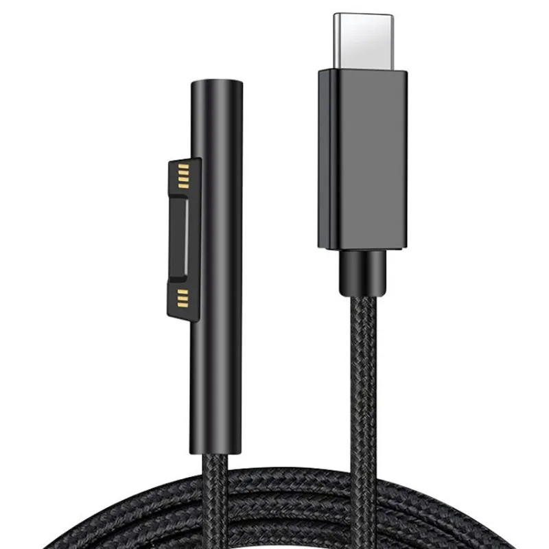 Power Cable for Microsoft Surface Pro 7 6 5 4 3 Go Tablet to Type C Convert Wire for Surface Book 2 Laptop PD Charging Cord