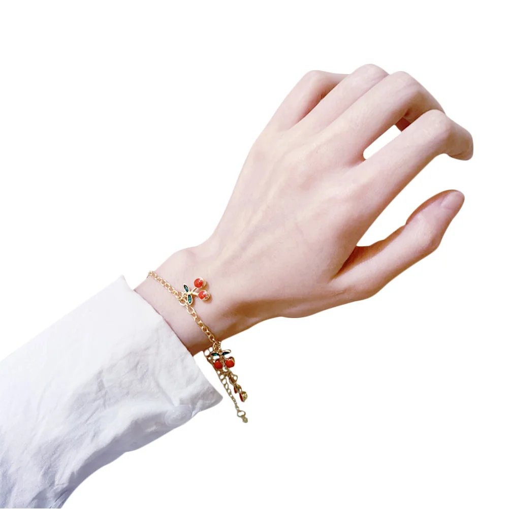 

Charm Bracelets for Women Cherry Theme Hand Chain Jewelry Female Friendly Accessory Perfect for Daily Use and Special Events