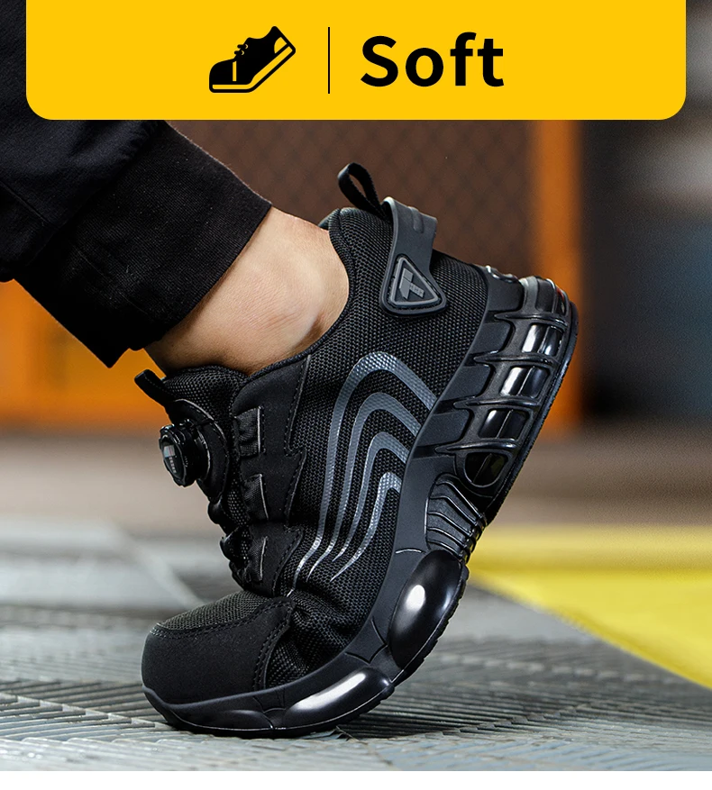 Sicherheitsschuhe, Herrenschuhe mit Drehverschluss im neuen Stil, Arbeitsschuhe mit Schutz gegen Quetschungen, Schutzstiefel gegen Durchstiche – Detail 9