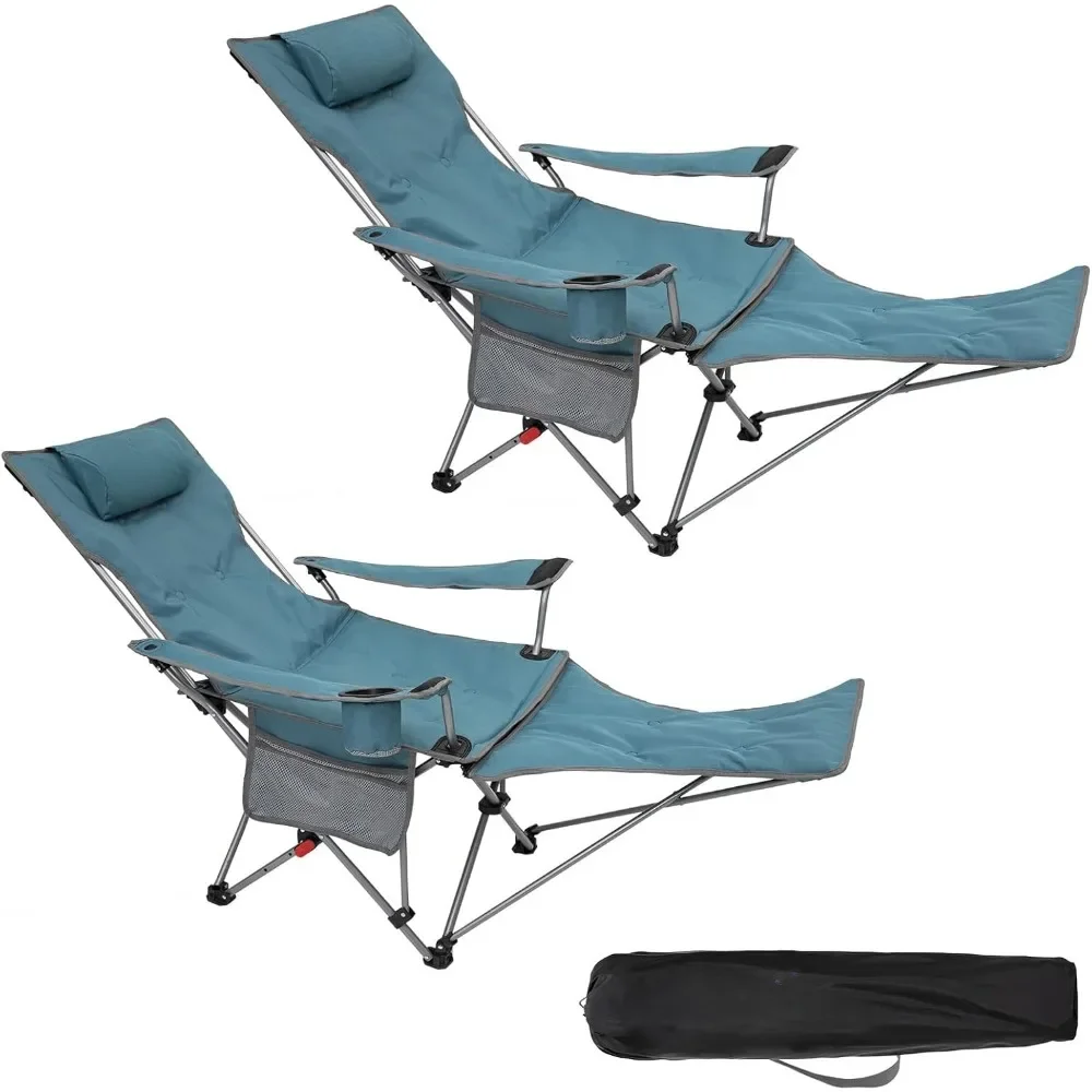 Lawn Chaises De Plage Storage Bag Folding Beach Chair Lightweight Folding Camping Chair With Adjustable Backrest & Footrest Camp