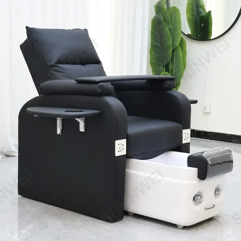 Electric Reclining Manicure Massage Chair with Foot Bath Spa Sofa Nail Pedicure Stool Professional Beauty Treatment