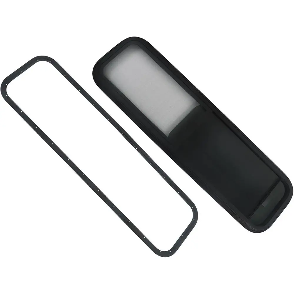 نافذة منزلق أفقية مقاس 42 بوصة عرض × 12 بوصة H RV مناسبة لمقطورة شحن التخييم - زجاج مقسى مع شاشة DOT Certif