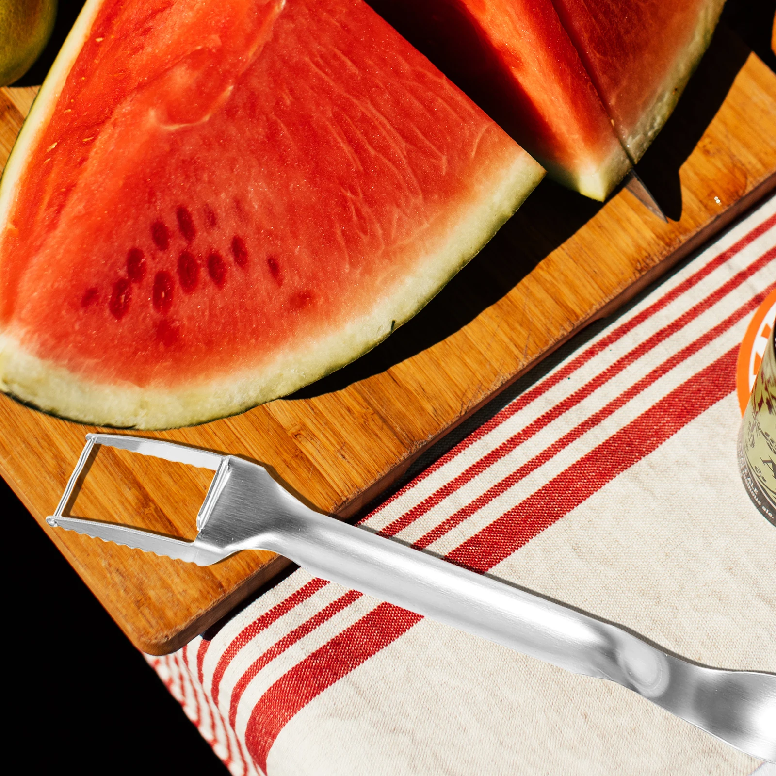 

2pcs Watermelon Slicer Stainless Steel Fruit Kitchen Gadgets Melon Fork Dicing Tool Fruit Veggie Utensil Home Use
